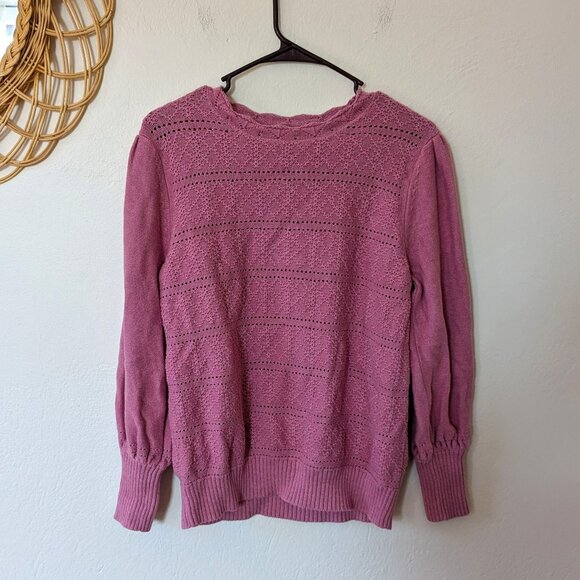 NWOT LOFT Pointelle Sweater - Picture 1 of 5